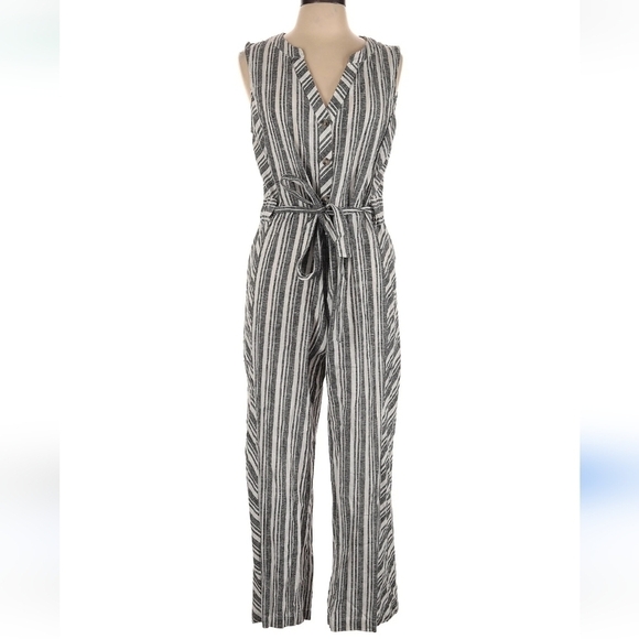 Laundry by Shelli Segal Linen Jumpsuit festival boho beachy vacation - Picture 2 of 10